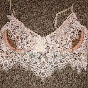 For Love And Lemons White Lace Bralette